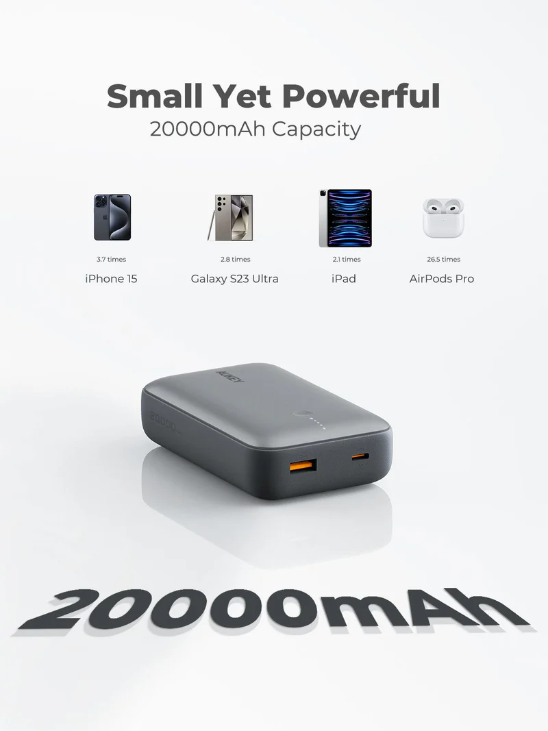  AUKEY Spark Mini 20000mAh Compact Fast Charging Power Bank